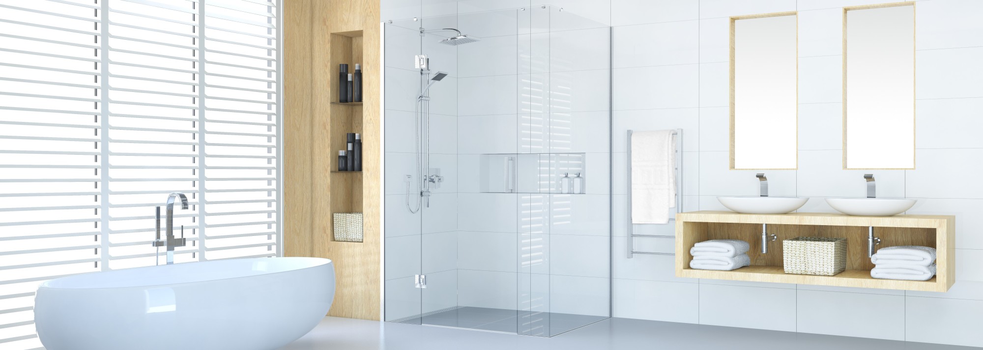 Prefinished Showers Ceramic Coated Tray Impresa Showers